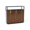 Trojitý odpadkový kôš na separovaný odpad so strieškou 3x50l HPL