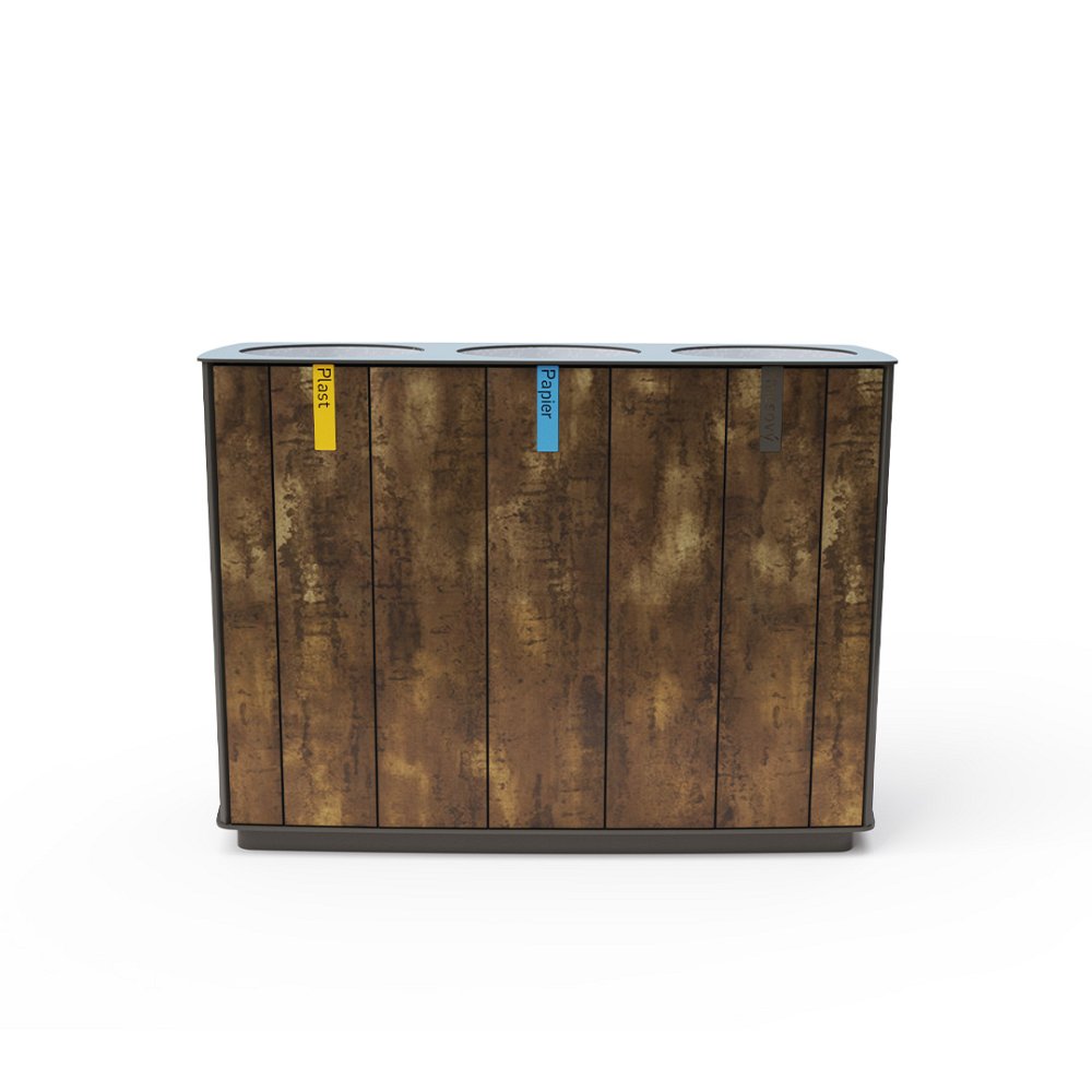 Trojitý odpadkový kôš na separovaný odpad 3x50l HPL