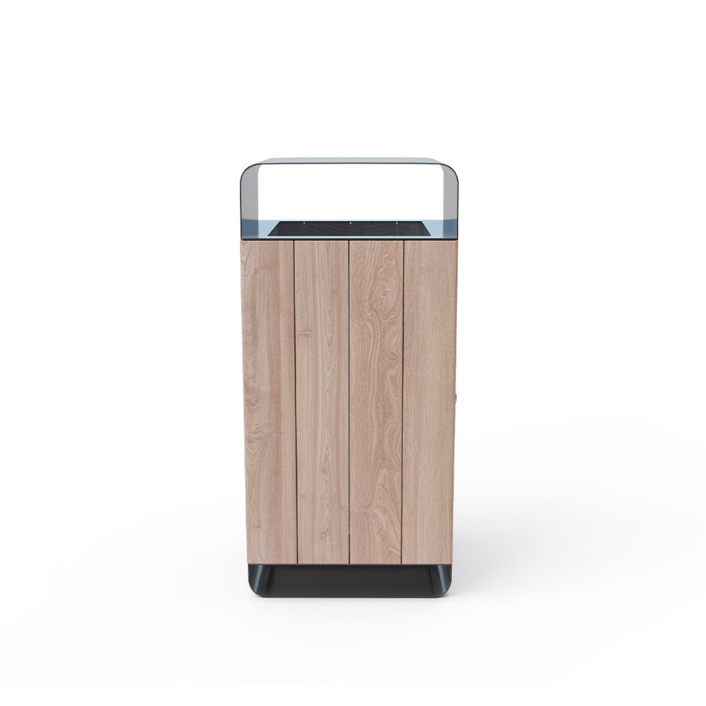 Odpadkový kôš s krytom, drevo