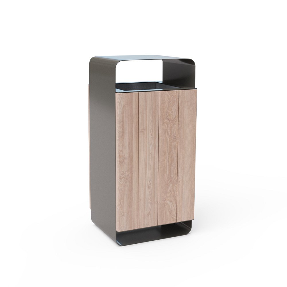 Odpadkový kôš s krytom, drevo