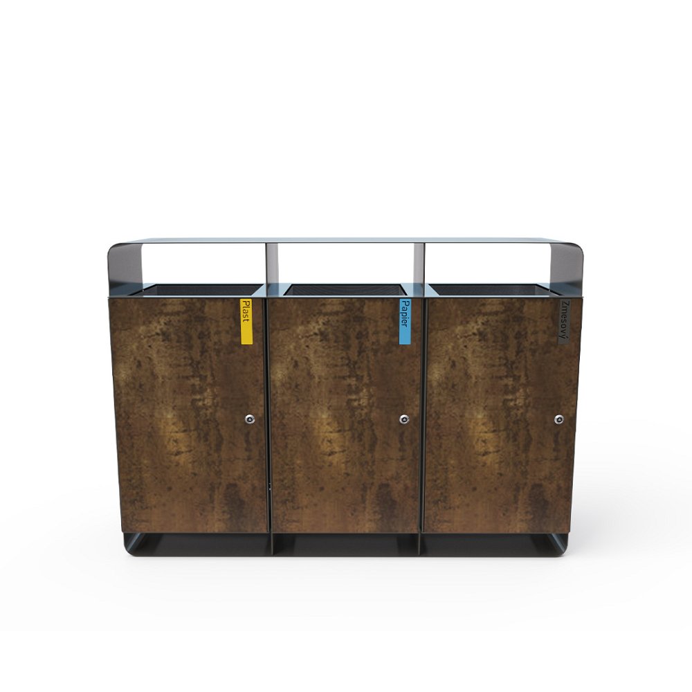 Trojitý odpadkový kôš, HPL