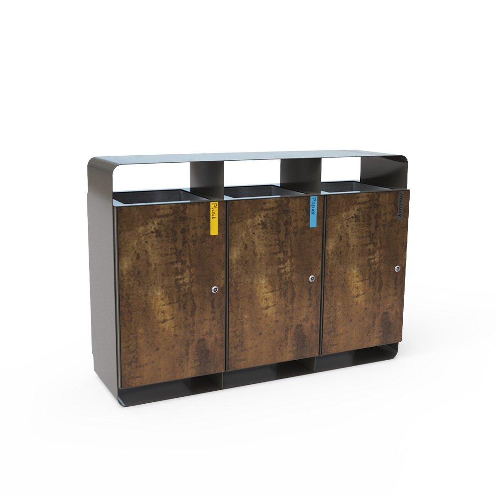 Trojitý odpadkový kôš, HPL