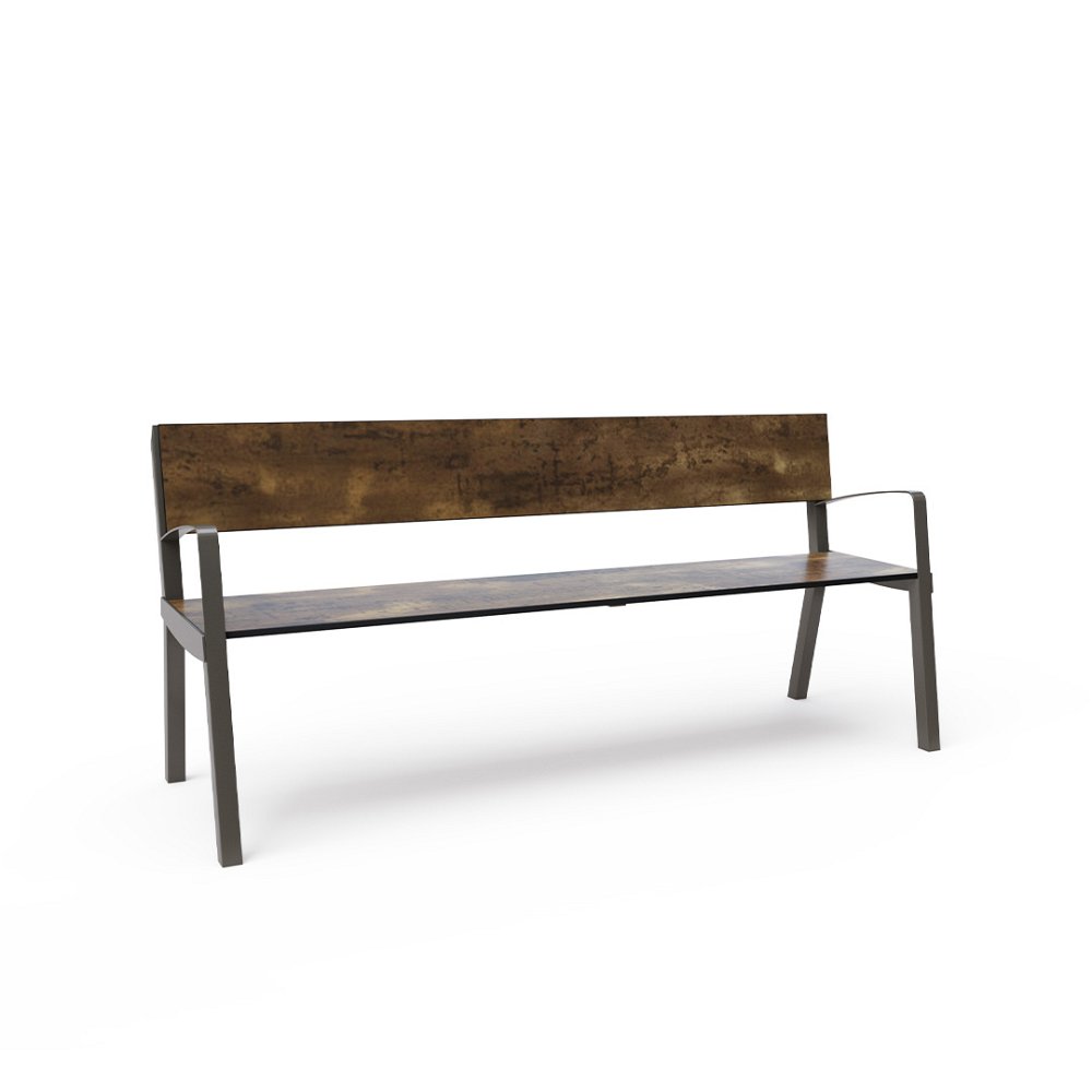 Parková lavička s operadlom a podrúčkami 1,8m HPL