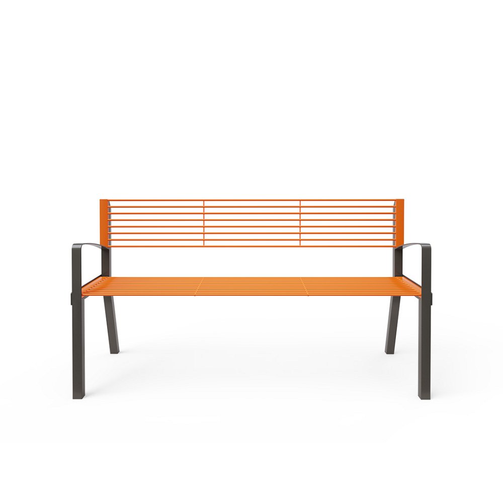 Parková lavička s operadlom a podrúčkami 1,5m kov