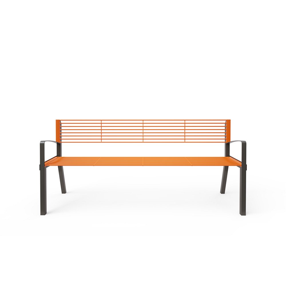 Parková lavička s operadlom a podrúčkami 1,8m kov